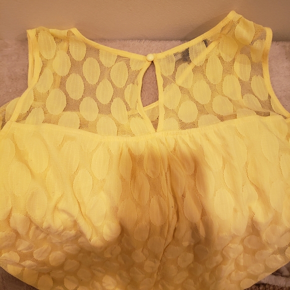 Inc International Concepts Plus Size Yellow Lace-Dot Dress 2X - Picture 2 of 6